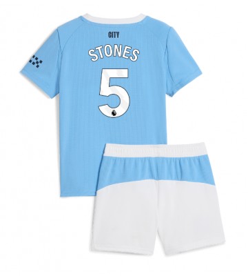 Manchester City John Stones #5 Domácí dres komplet pro Děti 2025-26 Krátkým Rukávem (+ Krátké kalhoty)