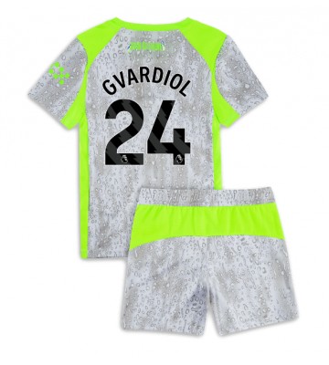 Manchester City Josko Gvardiol #24 Alternativní dres komplet pro Děti 2025-26 Krátkým Rukávem (+ Krátké kalhoty)