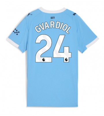 Manchester City Josko Gvardiol #24 Domácí Dres pro Dámy 2025-26 Krátkým Rukávem