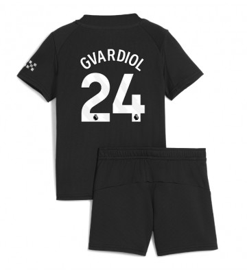 Manchester City Josko Gvardiol #24 Venkovní dres komplet pro Děti 2025-26 Krátkým Rukávem (+ Krátké kalhoty)