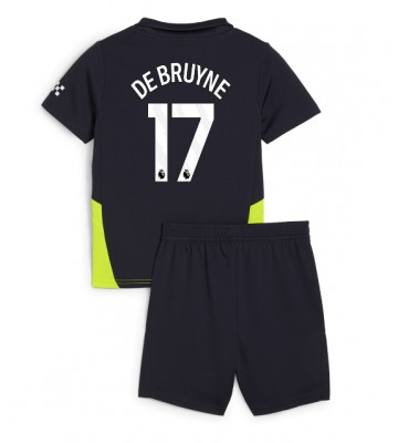 Manchester City Kevin De Bruyne #17 Venkovní dres komplet pro Děti 2024-25 Krátkým Rukávem (+ Krátké kalhoty)