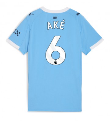 Manchester City Nathan Ake #6 Domácí Dres pro Dámy 2025-26 Krátkým Rukávem