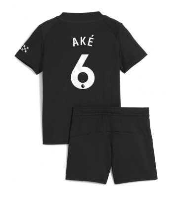 Manchester City Nathan Ake #6 Venkovní dres komplet pro Děti 2025-26 Krátkým Rukávem (+ Krátké kalhoty)