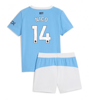Manchester City Nico Gonzalez #14 Domácí dres komplet pro Děti 2025-26 Krátkým Rukávem (+ Krátké kalhoty)