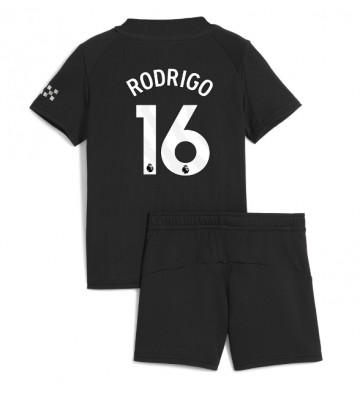Manchester City Rodri Hernandez #16 Venkovní dres komplet pro Děti 2025-26 Krátkým Rukávem (+ Krátké kalhoty)