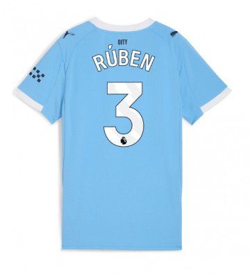 Manchester City Ruben Dias #3 Domácí Dres pro Dámy 2025-26 Krátkým Rukávem