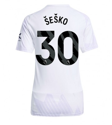 Manchester United Benjamin Sesko #30 Venkovní Dres pro Dámy 2025-26 Krátkým Rukávem