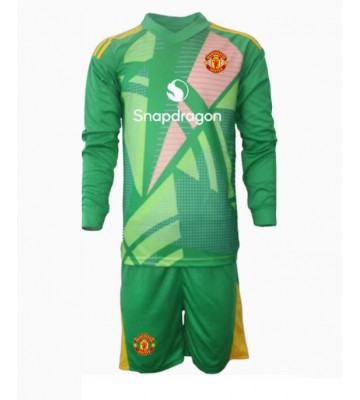 Manchester United Brankář Alternativní dres komplet pro Děti 2024-25 Dlouhým Rukávem (+ Krátké kalhoty)