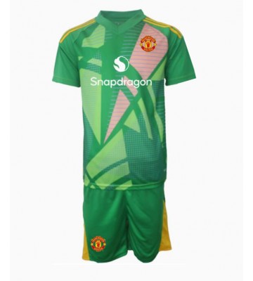 Manchester United Brankář Alternativní dres komplet pro Děti 2024-25 Krátkým Rukávem (+ Krátké kalhoty)
