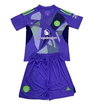 Manchester United Brankář Domácí dres komplet pro Děti 2024-25 Krátkým Rukávem (+ Krátké kalhoty)