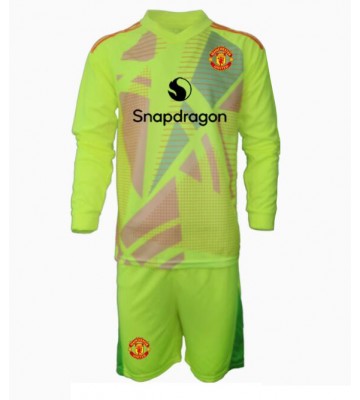 Manchester United Brankář Venkovní dres komplet pro Děti 2024-25 Dlouhým Rukávem (+ Krátké kalhoty)