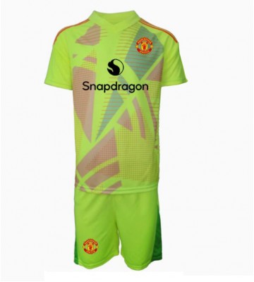 Manchester United Brankář Venkovní dres komplet pro Děti 2024-25 Krátkým Rukávem (+ Krátké kalhoty)