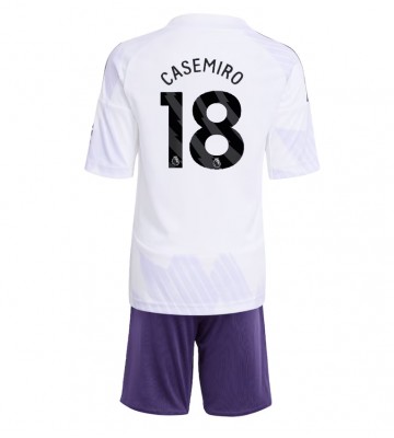 Manchester United Casemiro #18 Venkovní dres komplet pro Děti 2025-26 Krátkým Rukávem (+ Krátké kalhoty)