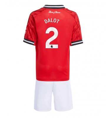 Manchester United Diogo Dalot #2 Domácí dres komplet pro Děti 2025-26 Krátkým Rukávem (+ Krátké kalhoty)