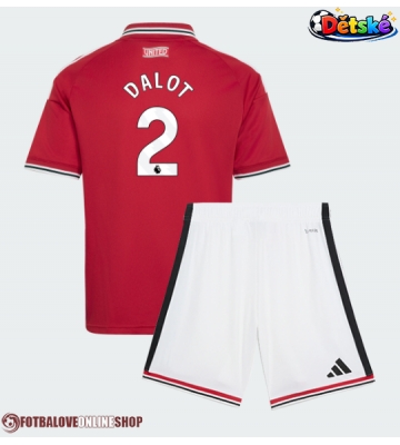 Manchester United Diogo Dalot #2 Domácí dres komplet pro Děti 2026-27 Krátkým Rukávem (+ Krátké kalhoty)