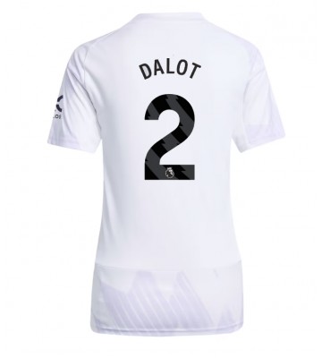 Manchester United Diogo Dalot #2 Venkovní Dres pro Dámy 2025-26 Krátkým Rukávem