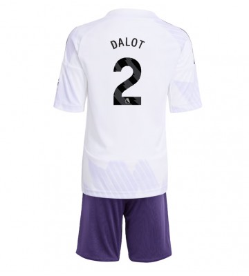 Manchester United Diogo Dalot #2 Venkovní dres komplet pro Děti 2025-26 Krátkým Rukávem (+ Krátké kalhoty)