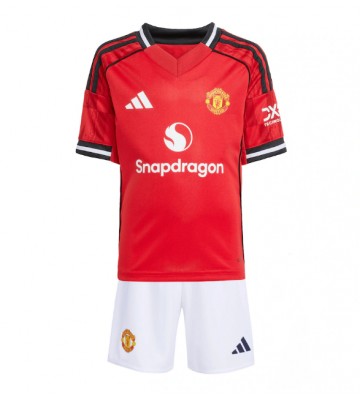 Manchester United Domácí dres komplet pro Děti 2025-26 Krátkým Rukávem (+ Krátké kalhoty)