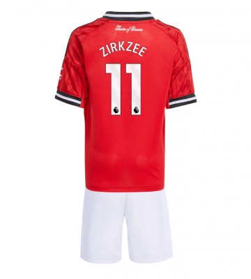 Manchester United Joshua Zirkzee #11 Domácí dres komplet pro Děti 2025-26 Krátkým Rukávem (+ Krátké kalhoty)