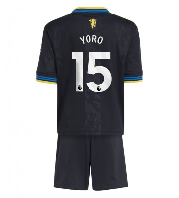 Manchester United Leny Yoro #15 Alternativní dres komplet pro Děti 2025-26 Krátkým Rukávem (+ Krátké kalhoty)
