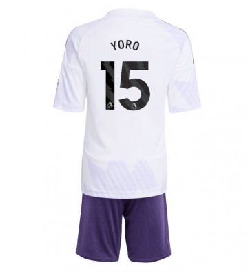 Manchester United Leny Yoro #15 Venkovní dres komplet pro Děti 2025-26 Krátkým Rukávem (+ Krátké kalhoty)