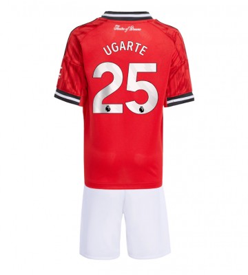 Manchester United Manuel Ugarte #25 Domácí dres komplet pro Děti 2025-26 Krátkým Rukávem (+ Krátké kalhoty)