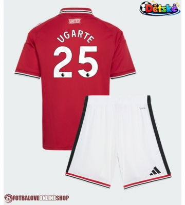 Manchester United Manuel Ugarte #25 Domácí dres komplet pro Děti 2026-27 Krátkým Rukávem (+ Krátké kalhoty)