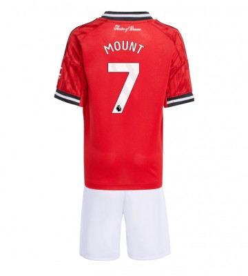 Manchester United Mason Mount #7 Domácí dres komplet pro Děti 2025-26 Krátkým Rukávem (+ Krátké kalhoty)