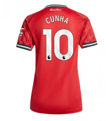 Manchester United Matheus Cunha #10 Domácí Dres pro Dámy 2025-26 Krátkým Rukávem