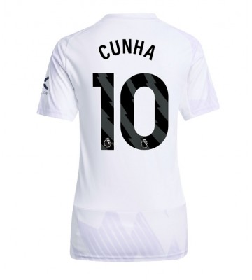 Manchester United Matheus Cunha #10 Venkovní Dres pro Dámy 2025-26 Krátkým Rukávem