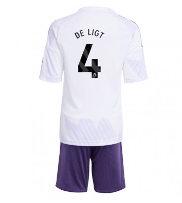 Manchester United Matthijs de Ligt #4 Venkovní dres komplet pro Děti 2025-26 Krátkým Rukávem (+ Krátké kalhoty)