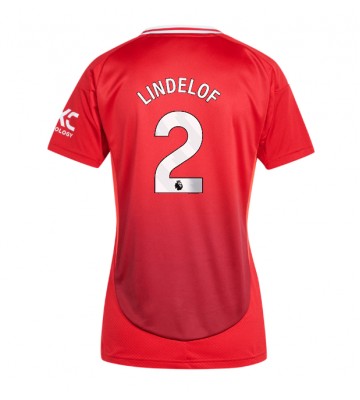 Manchester United Victor Lindelof #2 Domácí Dres pro Dámy 2024-25 Krátkým Rukávem