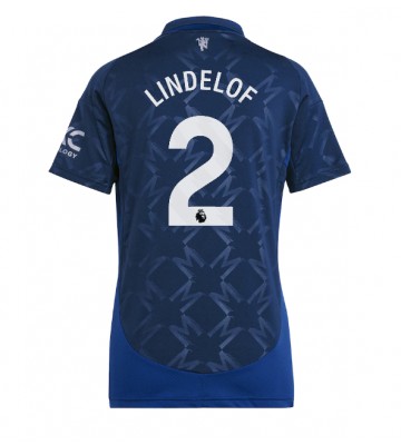 Manchester United Victor Lindelof #2 Venkovní Dres pro Dámy 2024-25 Krátkým Rukávem