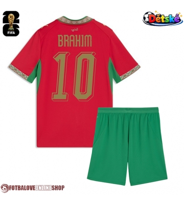 Maroko Brahim Diaz #10 Domácí dres komplet pro Děti MS 2026 Krátkým Rukávem (+ Krátké kalhoty)