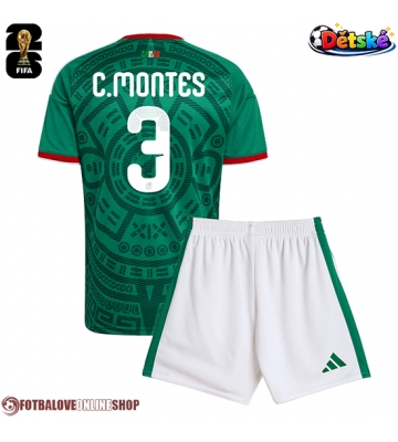Mexiko Cesar Montes #3 Domácí dres komplet pro Děti MS 2026 Krátkým Rukávem (+ Krátké kalhoty)