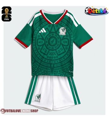 Mexiko Domácí dres komplet pro Děti MS 2026 Krátkým Rukávem (+ Krátké kalhoty)