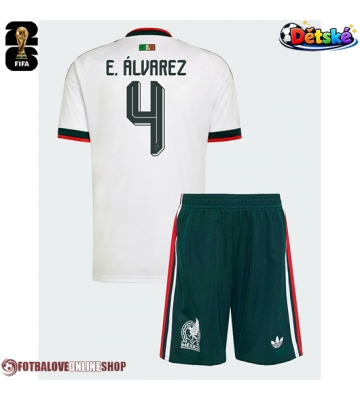 Mexiko Edson Alvarez #4 Venkovní dres komplet pro Děti MS 2026 Krátkým Rukávem (+ Krátké kalhoty)
