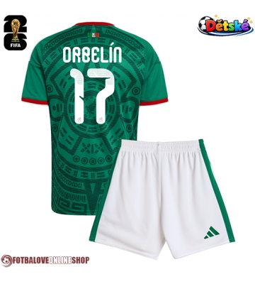 Mexiko Orbelin Pineda #17 Domácí dres komplet pro Děti MS 2026 Krátkým Rukávem (+ Krátké kalhoty)