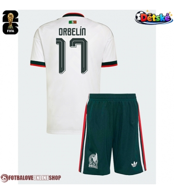 Mexiko Orbelin Pineda #17 Venkovní dres komplet pro Děti MS 2026 Krátkým Rukávem (+ Krátké kalhoty)