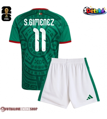 Mexiko Santiago Gimenez #11 Domácí dres komplet pro Děti MS 2026 Krátkým Rukávem (+ Krátké kalhoty)