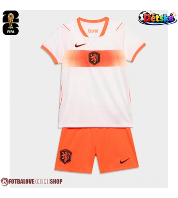 Nizozemsko Venkovní dres komplet pro Děti MS 2026 Krátkým Rukávem (+ Krátké kalhoty)