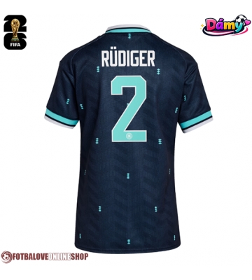 Německo Antonio Rudiger #2 Venkovní Dres pro Dámy MS 2026 Krátkým Rukávem