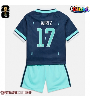 Německo Florian Wirtz #17 Venkovní dres komplet pro Děti MS 2026 Krátkým Rukávem (+ Krátké kalhoty)