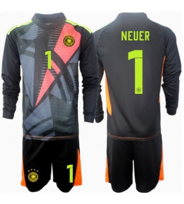 Německo Manuel Neuer #1 Brankář Domácí dres komplet pro Děti ME 2024 Dlouhým Rukávem (+ Krátké kalhoty)