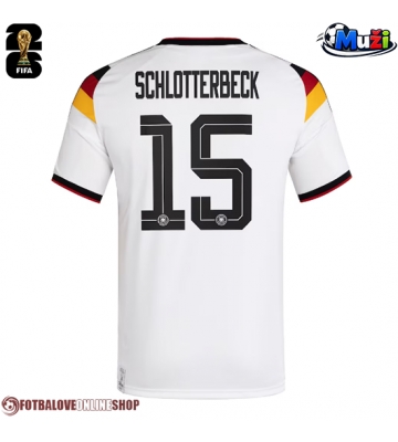 Německo Nico Schlotterbeck #15 Domácí Dres MS 2026 Krátkým Rukávem