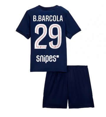 Paris Saint-Germain Bradley Barcola #29 Domácí dres komplet pro Děti 2025-26 Krátkým Rukávem (+ Krátké kalhoty)