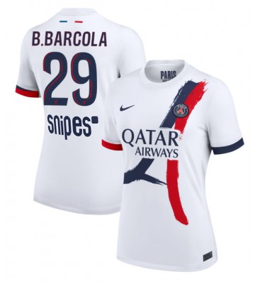 Paris Saint-Germain Bradley Barcola #29 Venkovní Dres pro Dámy 2025-26 Krátkým Rukávem