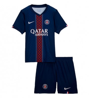 Paris Saint-Germain Domácí dres komplet pro Děti 2025-26 Krátkým Rukávem (+ Krátké kalhoty)