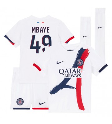 Paris Saint-Germain Ibrahim Mbaye #49 Venkovní dres komplet pro Děti 2025-26 Krátkým Rukávem (+ Krátké kalhoty)