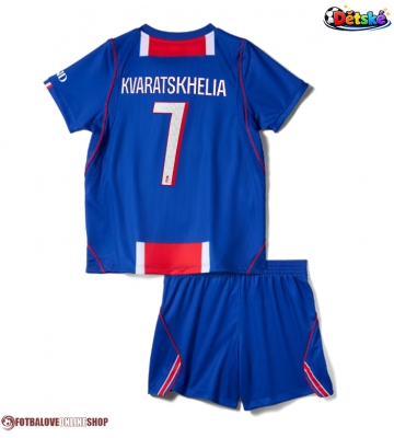 Paris Saint-Germain Khvicha Kvaratskhelia #7 Domácí dres komplet pro Děti 2026-27 Krátkým Rukávem (+ Krátké kalhoty)